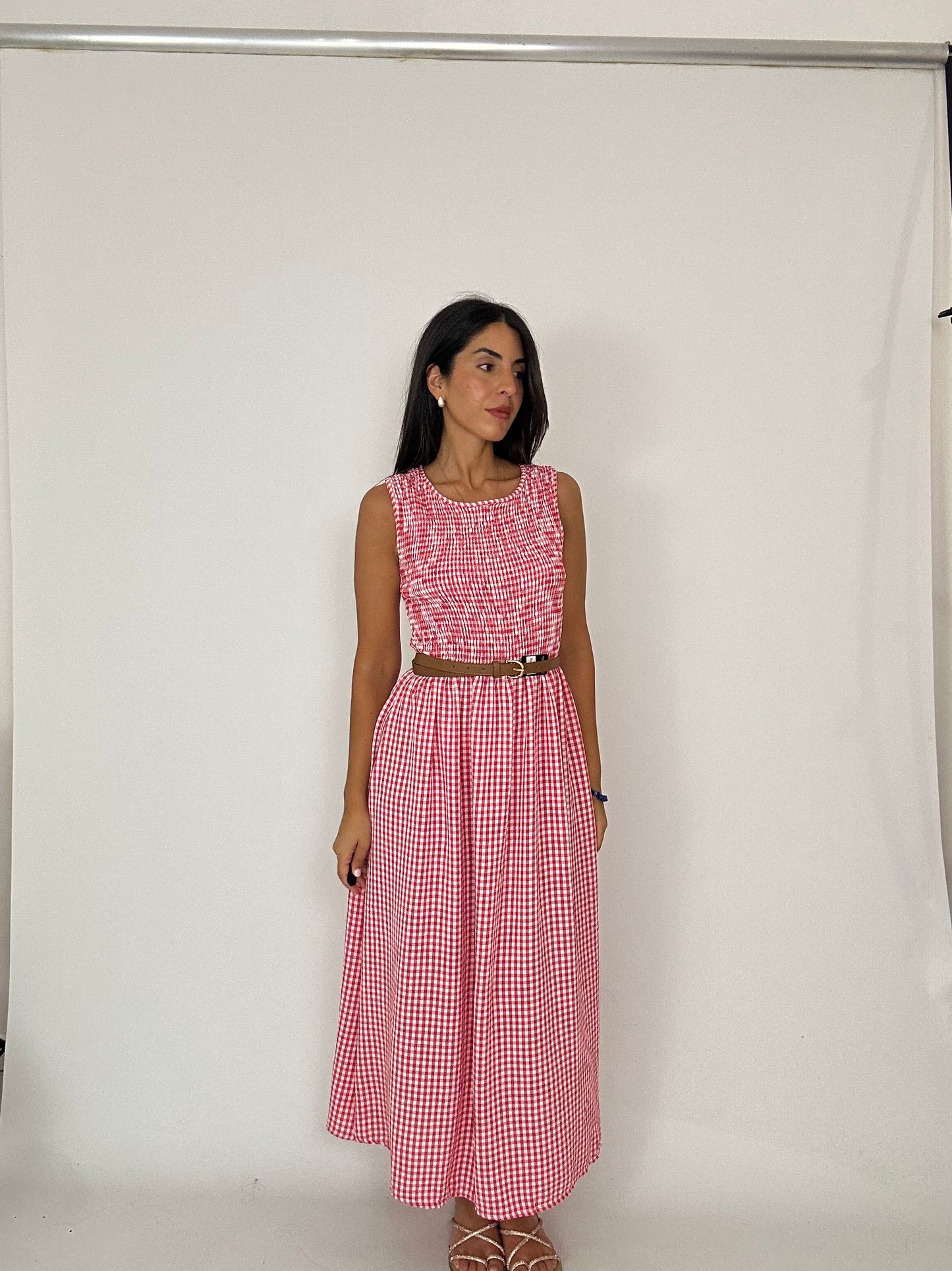 Vestito quadretti rosso