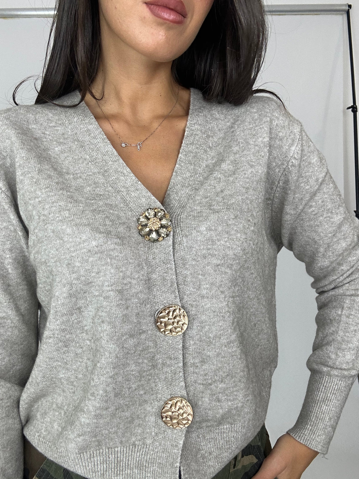 Cardigan bottoni gioiello