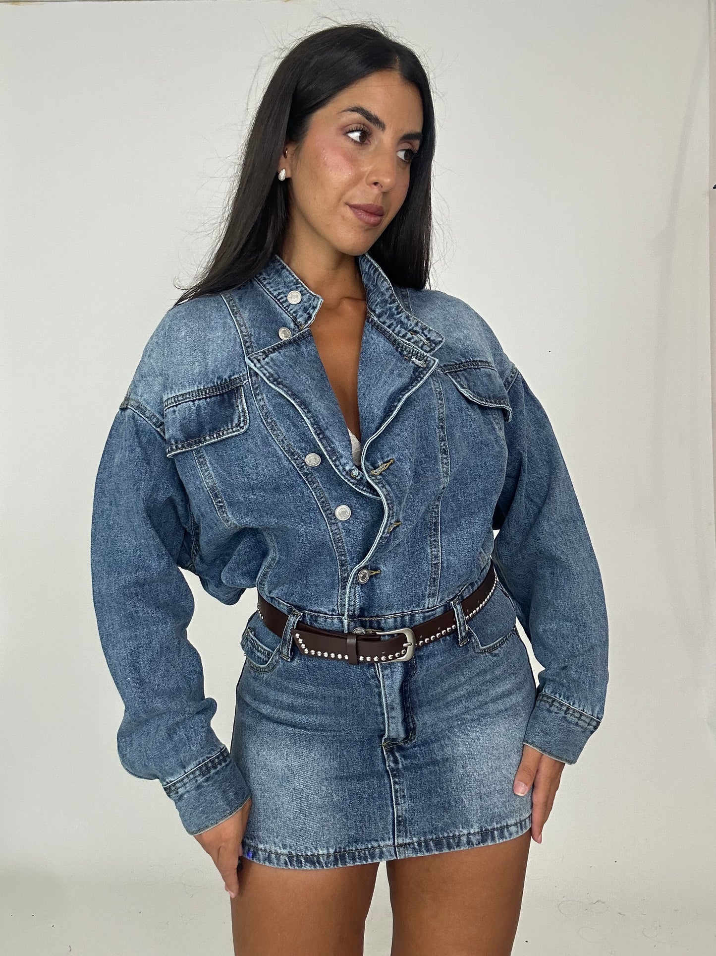 Abitino in denim con cintura
