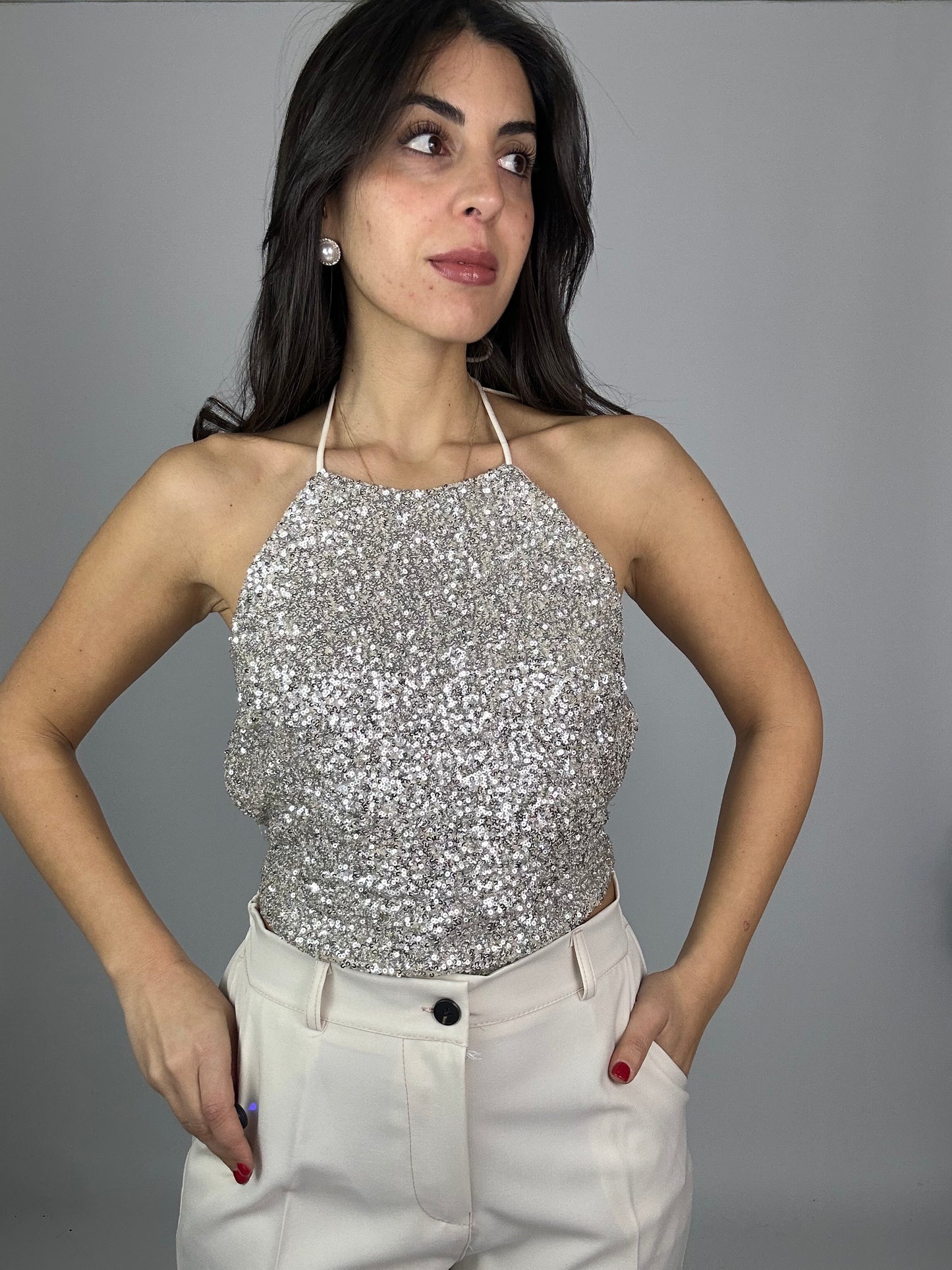 Top paillettes