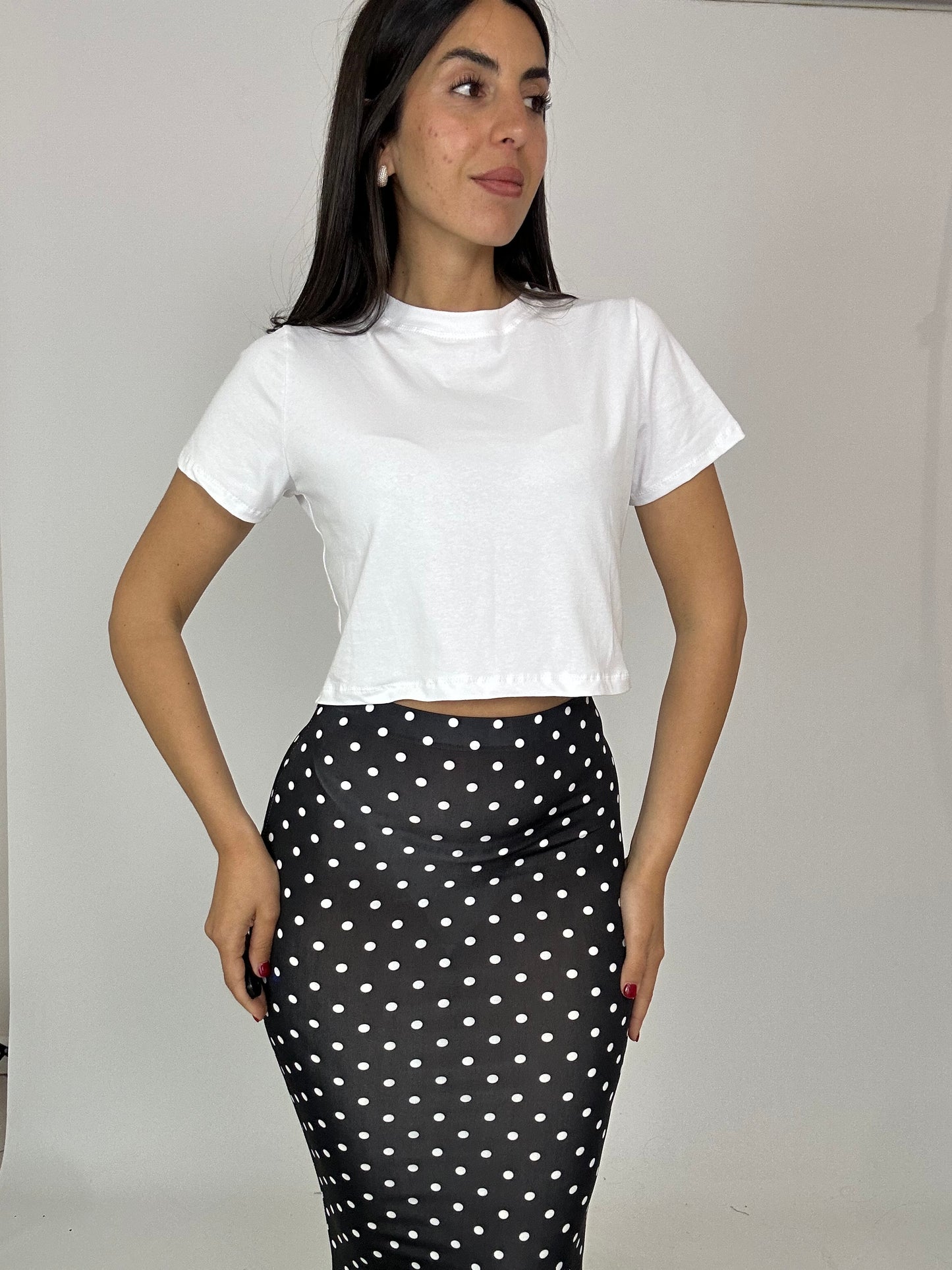 T-shirt Crop bianca