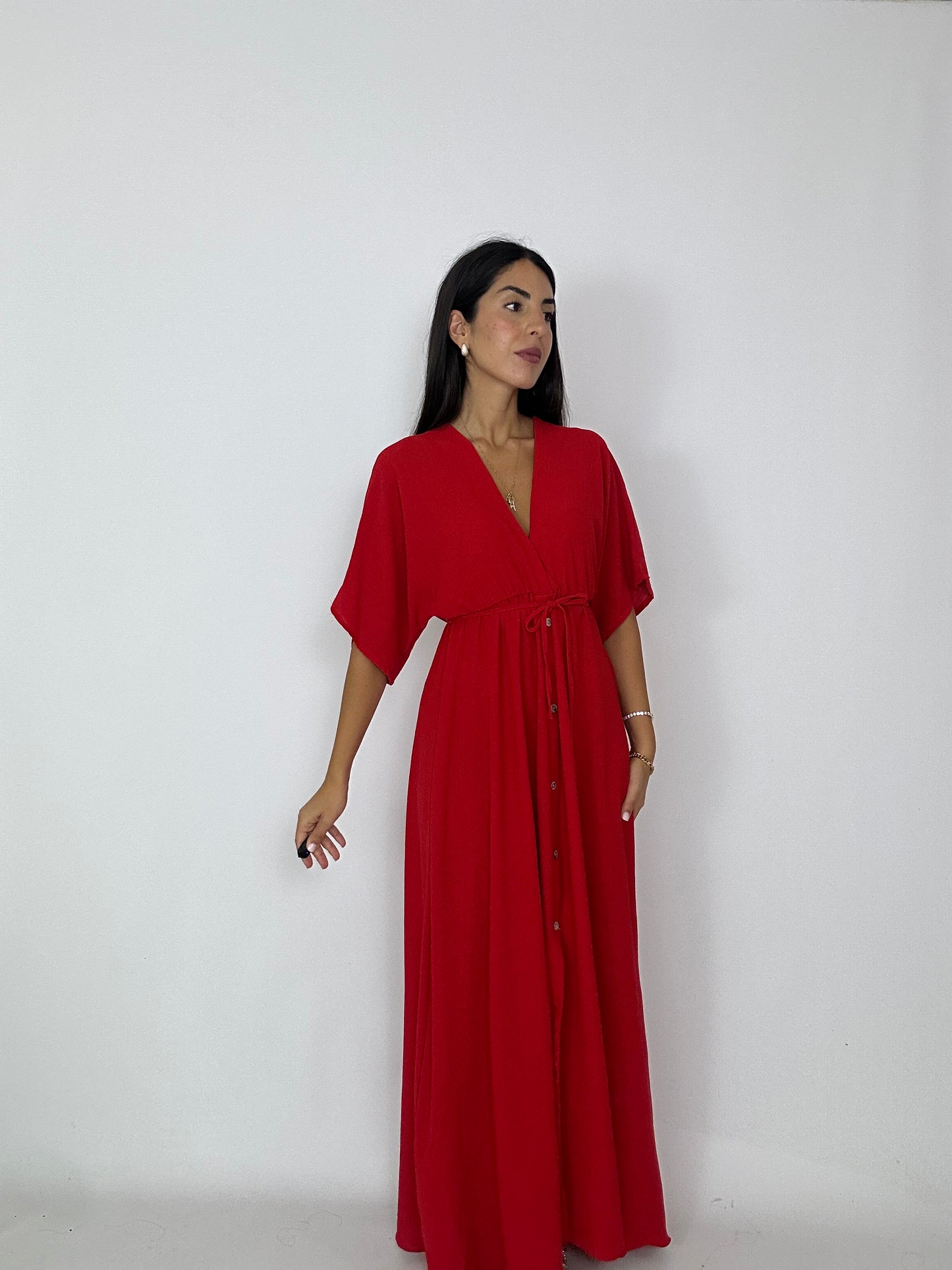 Vestito rosso con manica