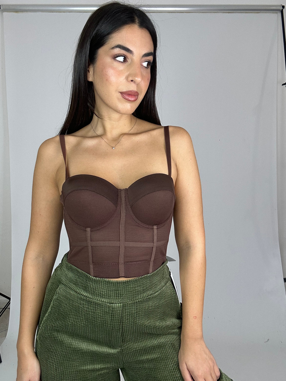 Corsetto marrone con coppa