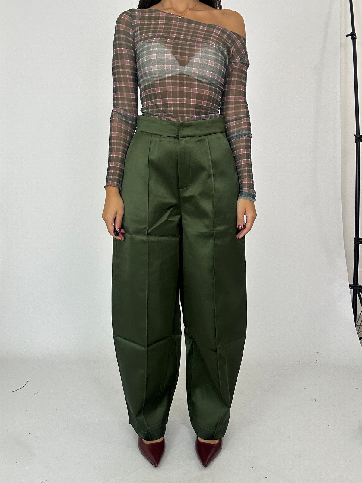 Pantalone balloon in raso