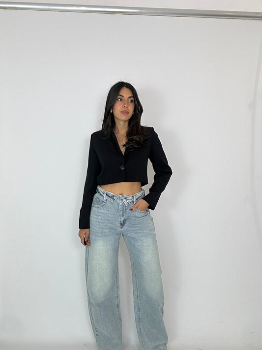 Jeans risvoltino in vita