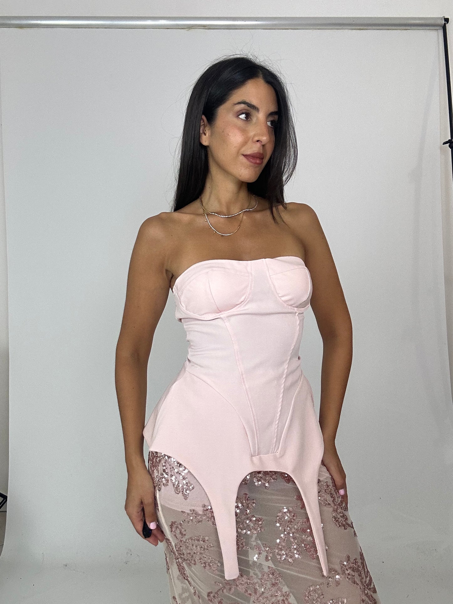 Top rosa con coppe