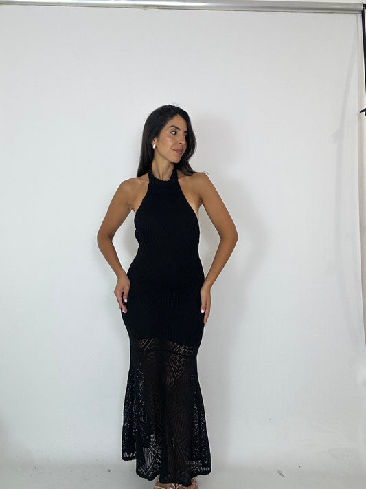 Abito nero con zip
