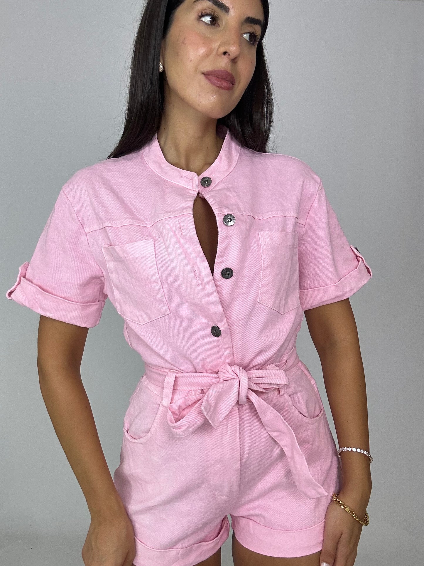 Tutina Denim rosa