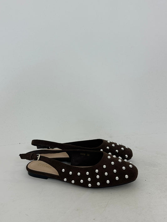 Ballerine marroni con Borchie
