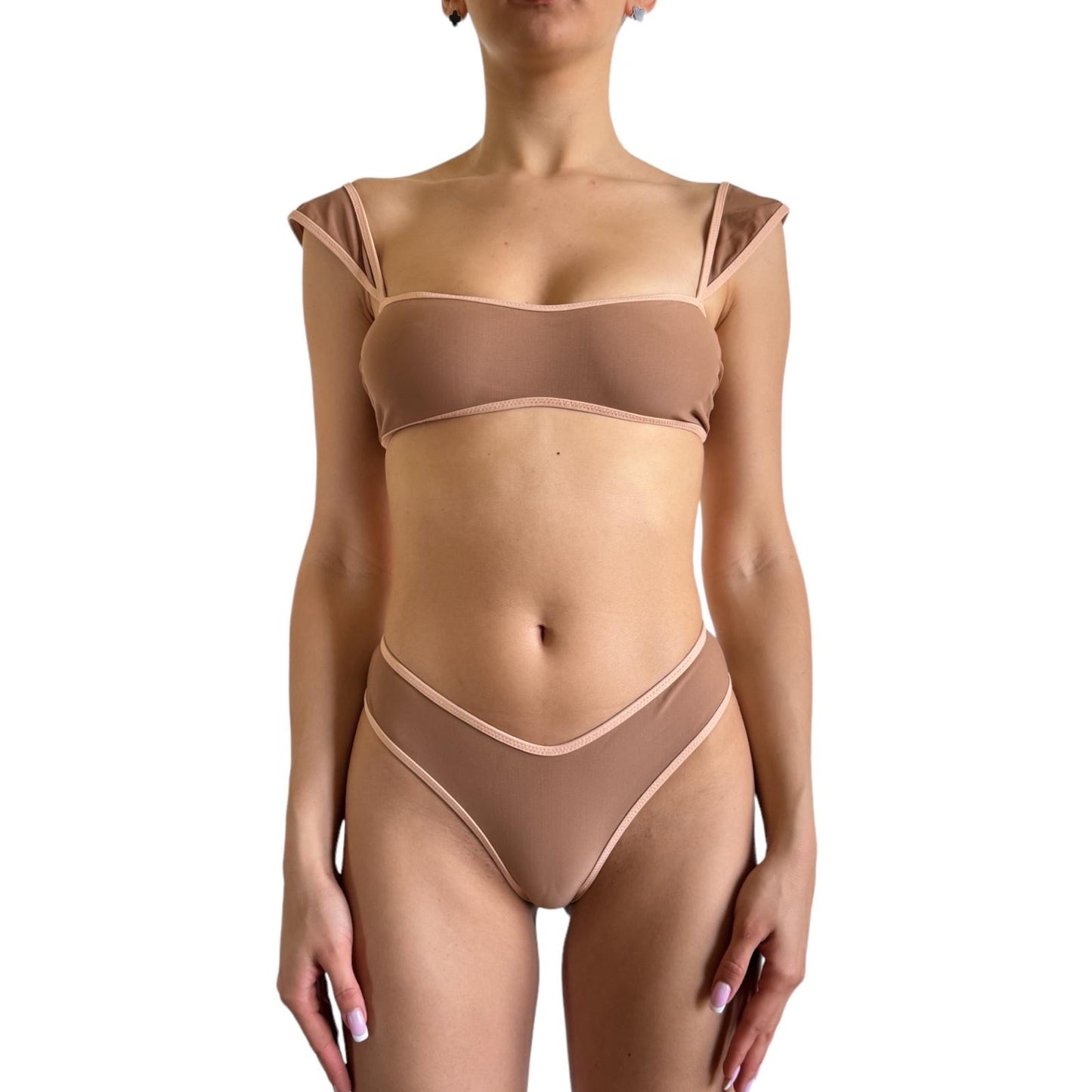 Fascia bordata cappuccino