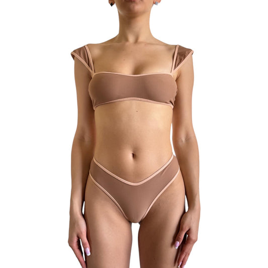 Fascia bordata cappuccino