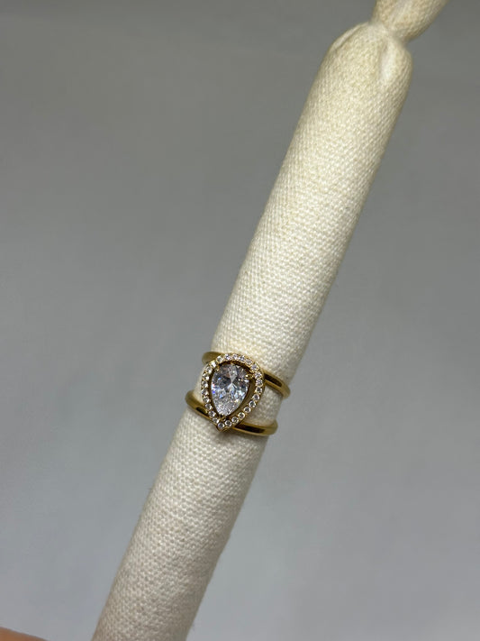 Anello pietra oro regolabile