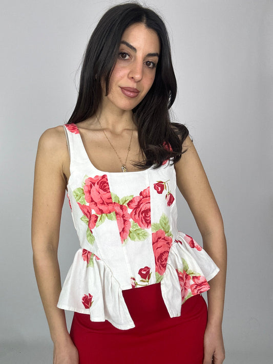 Top con rose lumina