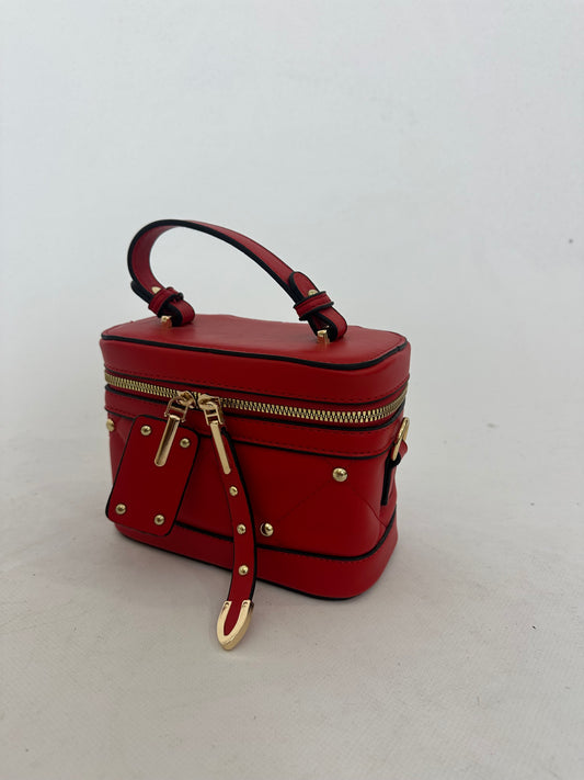Borsa bauletto rossa con tracolla