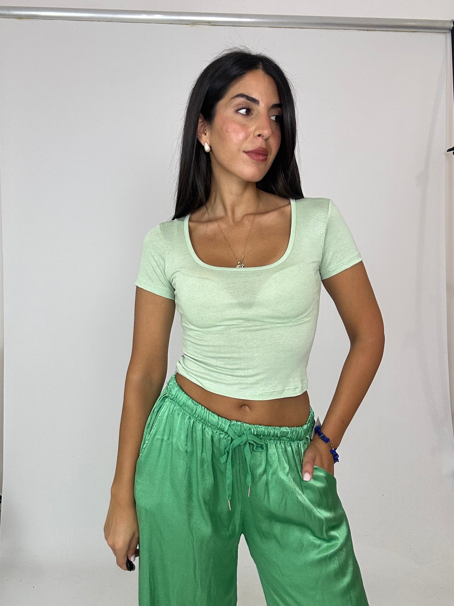 T-shirt velata verde