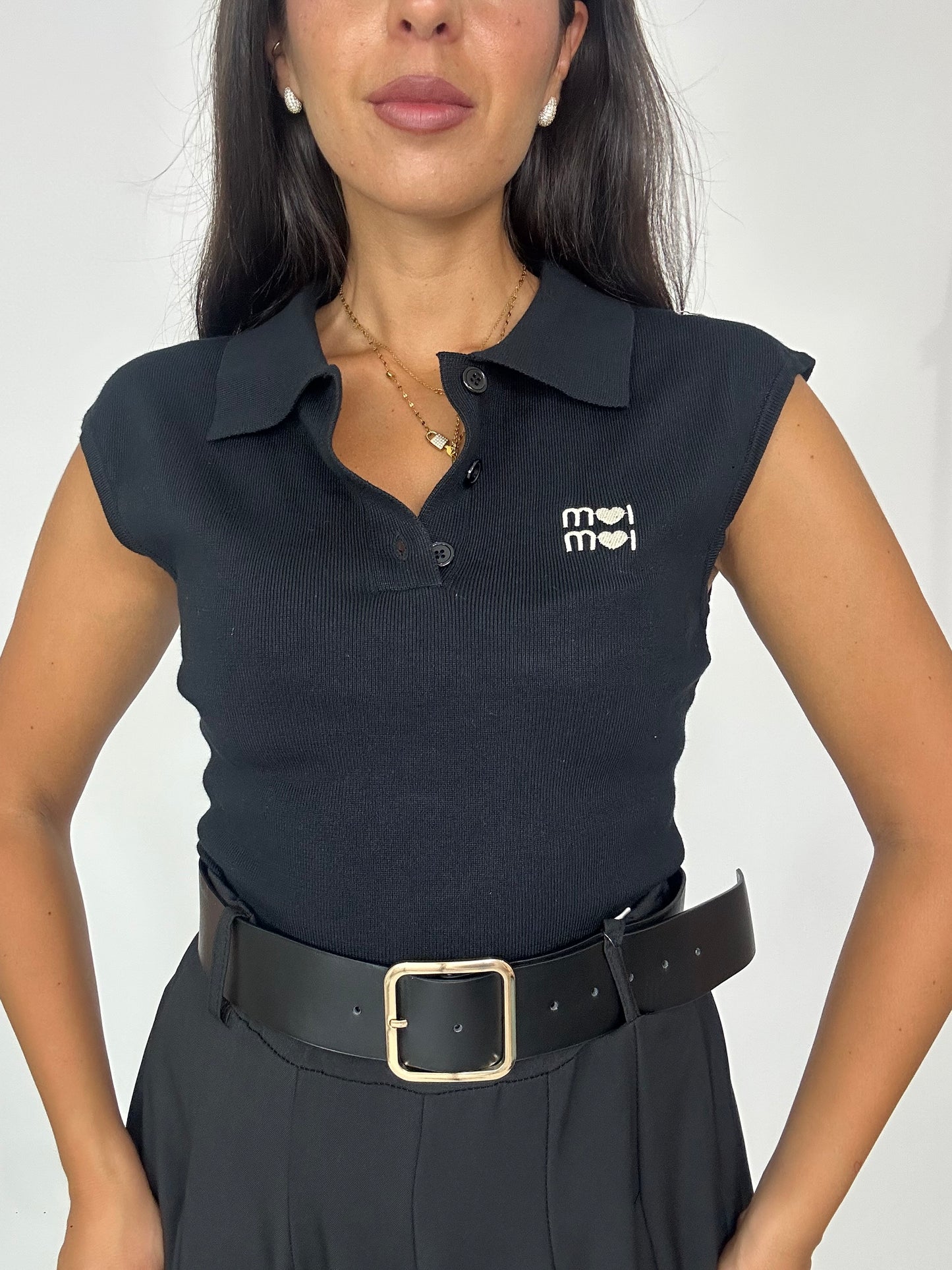 Maglia polo nera