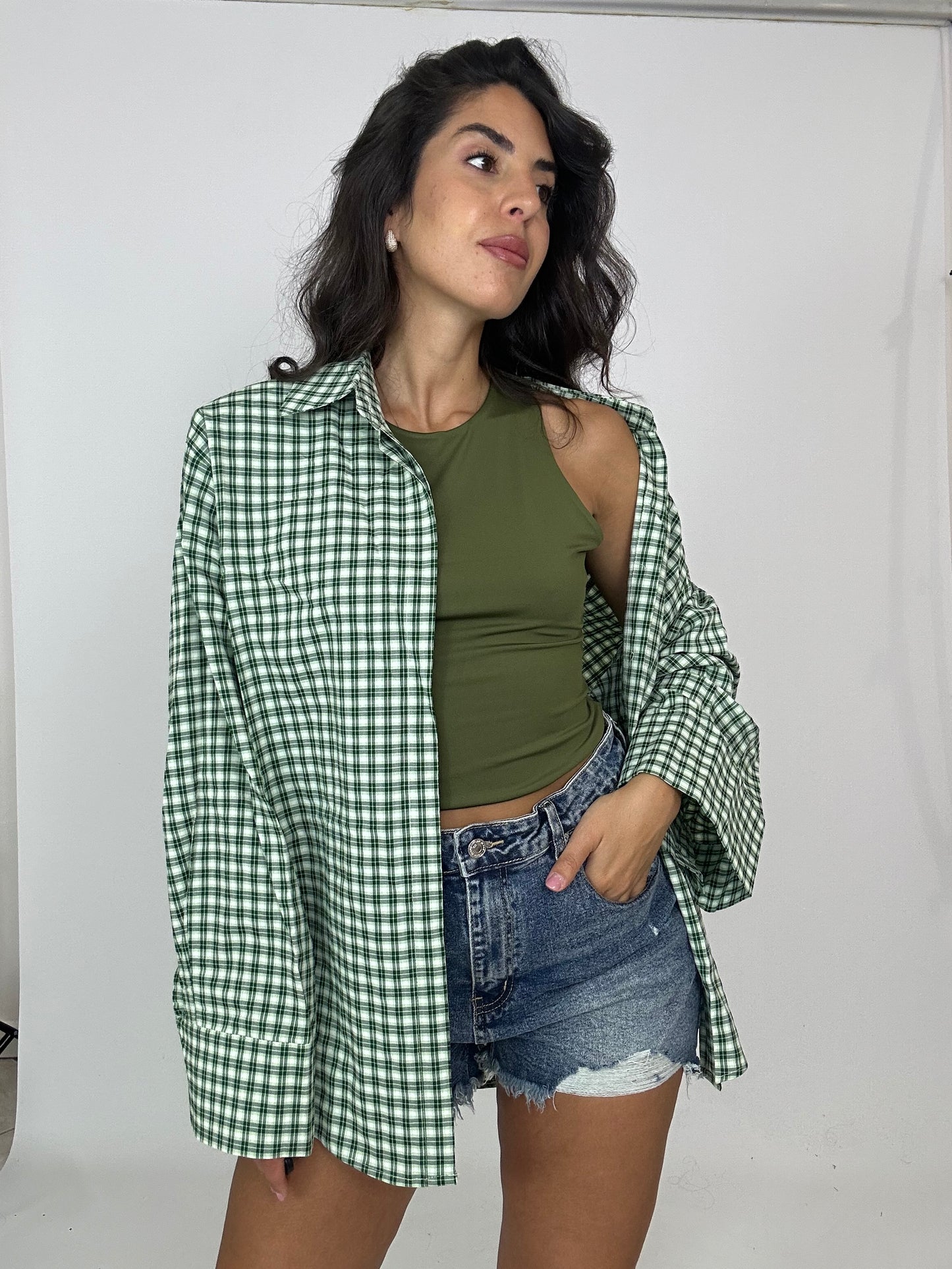 Camicia quadri cn spallina rinforzata