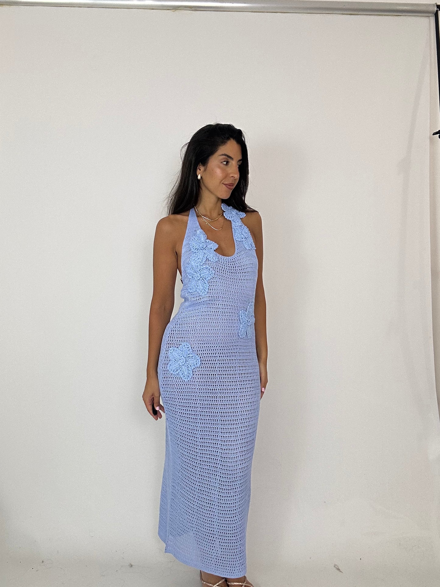 Abito crochet azzurro