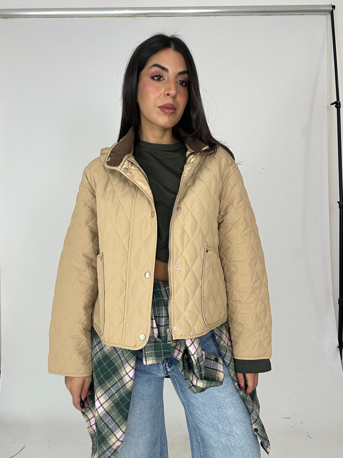 Giubbotto trapuntato beige