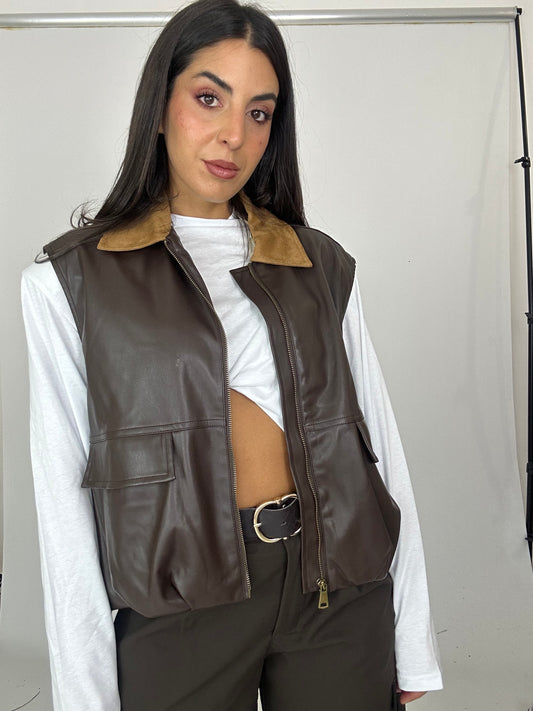 Gilet eco pelle
