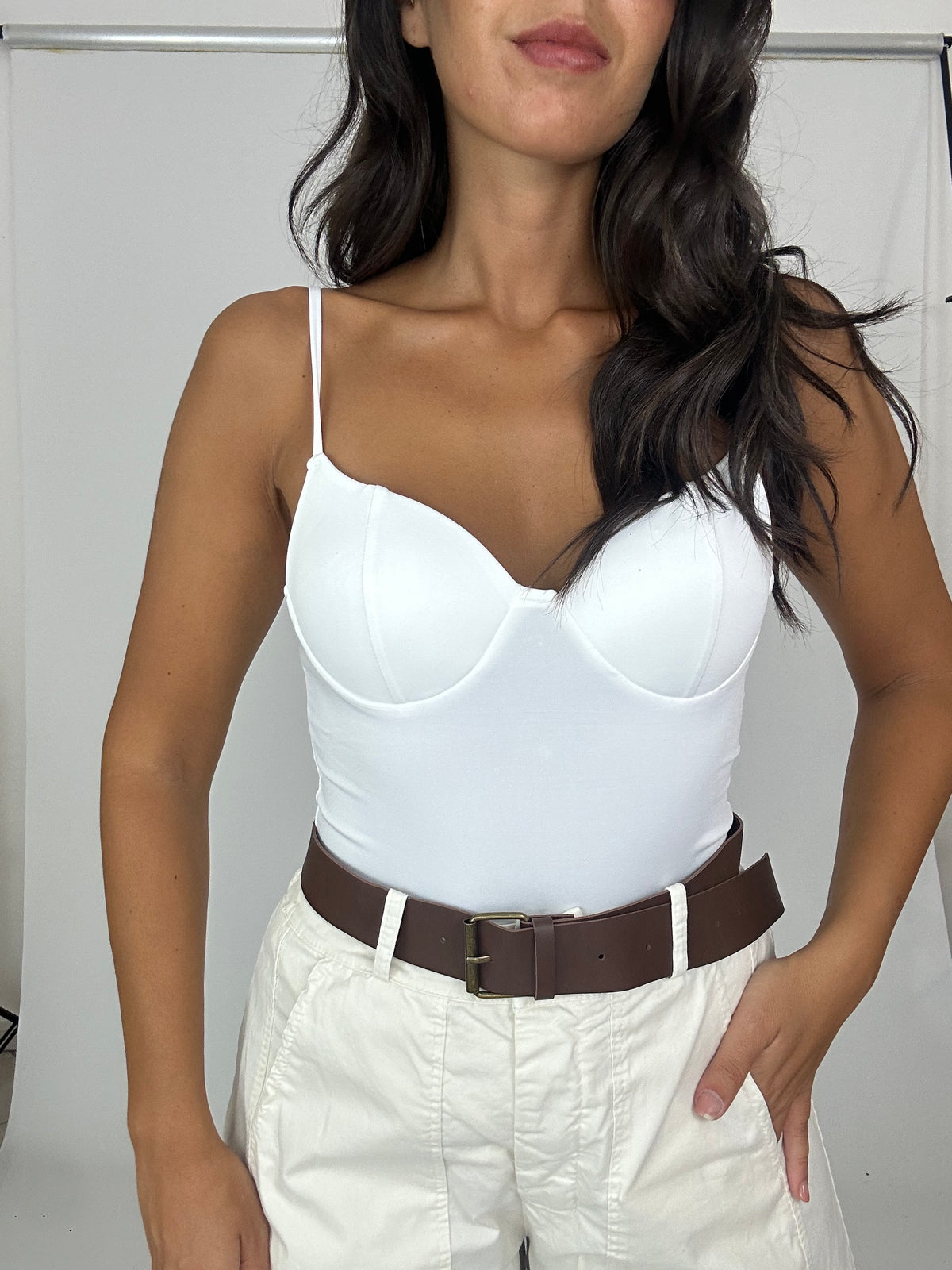 Body bianco con coppe