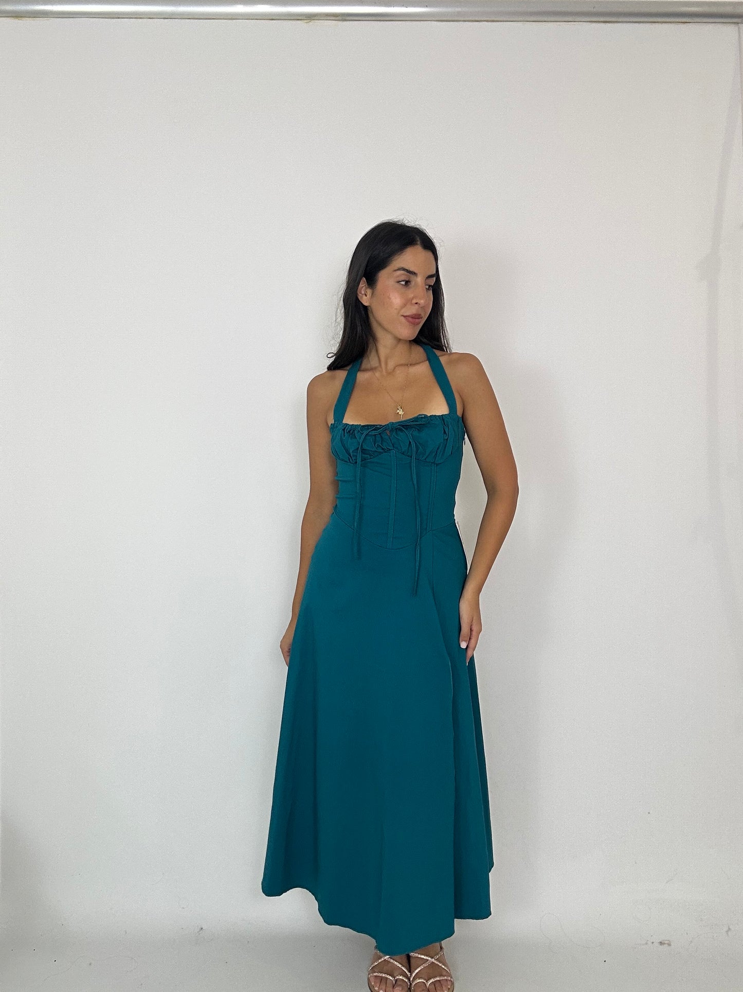 Abito midi effetto corsetto