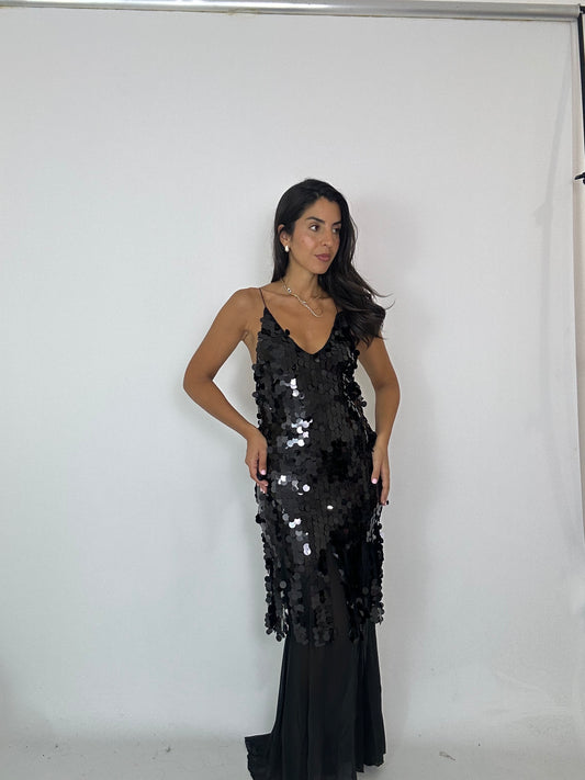 Abito paillettes nero