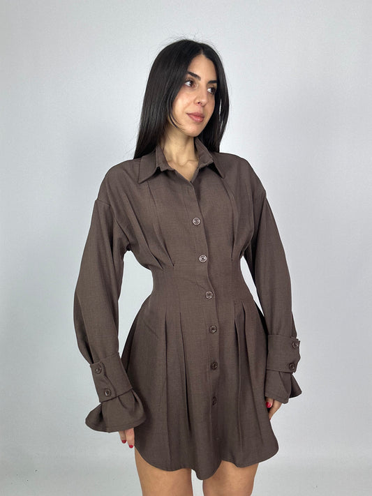 Camicia Dress Cioccolato Bottoni