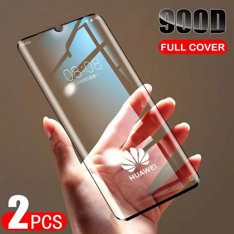 2Pcs Full Cover Protective Glass For Huawei P30 P40 P20 Lite Pro Tempered Screen Protector For Mate 20 10 9 Lite P30 Pro Glass