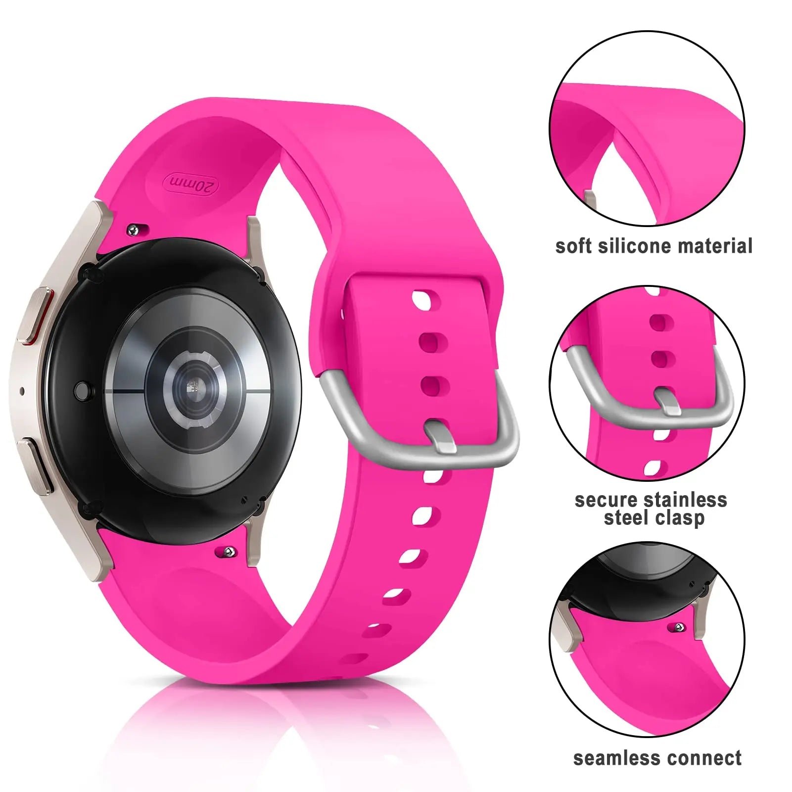 Strap For Samsung Galaxy Watch 6 5 4 44mm 40mm/5 Pro 45mm wristband 20mm Silicone Bracelet Galaxy Watch 6 classic 43mm 47mm Band